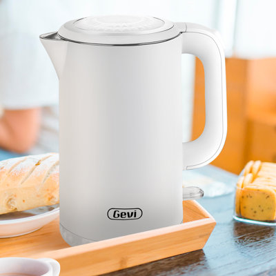 GEVIGevi 1.7 qt. Fast Boiling White Electric Tea Kettle Rapid Boil